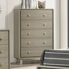 Modern Gray Chest with Gold Drawer Pulls
