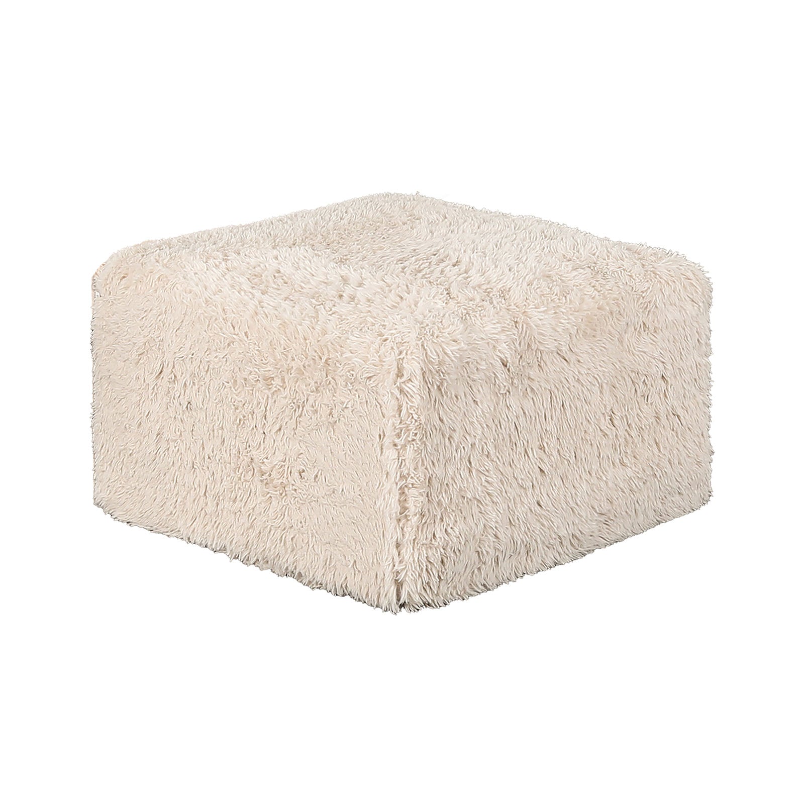Contemporary Ottoman for Living Room – Faux Fur and High-Density Foam