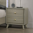 Modern Gray Nightstand with Smooth-Glide Drawers