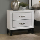 Contemporary Two-Tone Nightstand – Engineered Wood, Panel Fronts and Wooden Legs