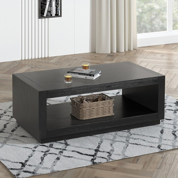 Contemporary Oak Coffee Table – Open Shelf Design with Plinth Base