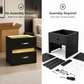 Contemporary LED Nightstand with Gold Acrylic Handles & Adjustable Touch Lighting – Fully Assembled