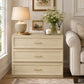 Oversized Transitional 3-Drawer Nightstand with Aluminum Handles & Extra Storage