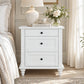 Traditional 3-Drawer Nightstand with Solid Wood Legs, Quick Assembly
