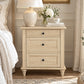 Traditional 3-Drawer Nightstand with Solid Wood Legs, Quick Assembly