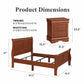 3-Piece Transitional Sleigh Bedroom Set with Solid Wood Bed & 2 Nightstands | Timeless Wood Design