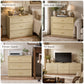 Oversized Transitional 3-Drawer Nightstand with Aluminum Handles & Extra Storage