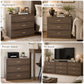 Oversized Transitional 3-Drawer Nightstand with Aluminum Handles & Extra Storage