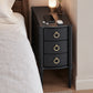 Mid-Century Modern Narrow 3-Drawer Nightstand with Tapered Legs, Solid Rubberwood Frame & Ball Bearing Glides