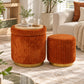 Nestable 2-Piece Storage Stool Set with 360° Swivel Base & Reversible Lid