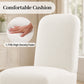 French Farmhouse Upholstered Dining Chair with Rounded Back, Caster Legs & Skirted Design