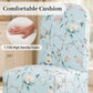 French Farmhouse Upholstered Dining Chair with Rounded Back, Caster Legs & Skirted Design