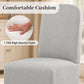 French Farmhouse Upholstered Dining Chair with Rounded Back, Caster Legs & Skirted Design