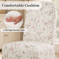 French Farmhouse Upholstered Dining Chair with Rounded Back, Caster Legs & Skirted Design