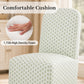 French Farmhouse Upholstered Dining Chair with Rounded Back, Caster Legs & Skirted Design