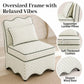 French Traditional Accent Chair with Scalloped Back and 1.75 lb High-Density Foam
