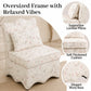French Traditional Accent Chair with Scalloped Back and 1.75 lb High-Density Foam