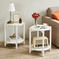 Round End Table with Open Shelf & Metal Legs – Transitional Wood Look Side Table for Living Room & Small Spaces