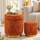 Nestable 2-Piece Storage Stool Set with 360° Swivel Base & Reversible Lid