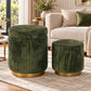 Nestable 2-Piece Storage Stool Set with 360° Swivel Base & Reversible Lid