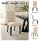 Rustic Upholstered Dining Chair with Button-Tufted Scroll Back