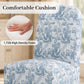 French Farmhouse Upholstered Dining Chair with Rounded Back, Caster Legs & Skirted Design