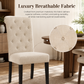 Rustic Upholstered Dining Chair with Button-Tufted Scroll Back