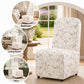 French Farmhouse Upholstered Dining Chair with Rounded Back, Caster Legs & Skirted Design