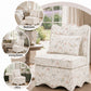 French Traditional Accent Chair with Scalloped Back and 1.75 lb High-Density Foam