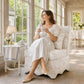 French Traditional Accent Chair with Scalloped Back and 1.75 lb High-Density Foam