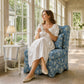 French Traditional Accent Chair with Scalloped Back and 1.75 lb High-Density Foam