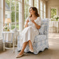 French Traditional Accent Chair with Scalloped Back and 1.75 lb High-Density Foam