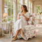 French Traditional Accent Chair with Scalloped Back and 1.75 lb High-Density Foam