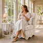 French Traditional Accent Chair with Scalloped Back and 1.75 lb High-Density Foam
