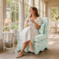 French Traditional Accent Chair with Scalloped Back and 1.75 lb High-Density Foam