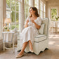 French Traditional Accent Chair with Scalloped Back and 1.75 lb High-Density Foam