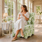 French Traditional Accent Chair with Scalloped Back and 1.75 lb High-Density Foam