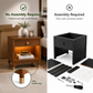 Mid-Century Modern Walnut Nightstand with USB Port & Dimmable LED Light – Fully Assembled