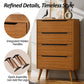 Mid-Century Modern Wood Storage Chest – Sleek Tapered Legs and Hidden Pulls