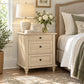 Traditional 3-Drawer Nightstand with Solid Wood Legs, Quick Assembly