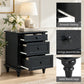Traditional 3-Drawer Nightstand with Solid Wood Legs, Quick Assembly