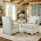 French Traditional Accent Chair with Scalloped Back and 1.75 lb High-Density Foam