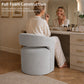 Rolling Barrel-Back Accent Chair with Casters – Contemporary Upholstered Arm Chair