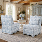 French Traditional Accent Chair with Scalloped Back and 1.75 lb High-Density Foam