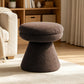 Contemporary Teddy Accent Stool with Mushroom Silhouette & Pedestal Base – Fully Assembled
