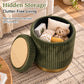 Nestable 2-Piece Storage Stool Set with 360° Swivel Base & Reversible Lid