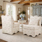 French Traditional Accent Chair with Scalloped Back and 1.75 lb High-Density Foam