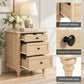 Traditional 3-Drawer Nightstand with Solid Wood Legs, Quick Assembly