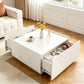 Transitional Coffee Table with Dual Storage Drawers – Modern Wood Look Living Room Table