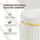Contemporary Velvet Counter Stool with Gold Trim & Stainless Steel Base – Upholstered Modern Bar Stool